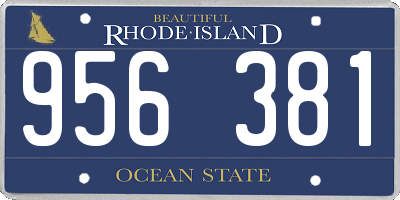 RI license plate 956381