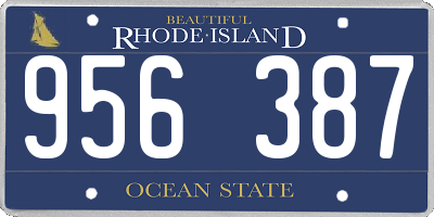 RI license plate 956387