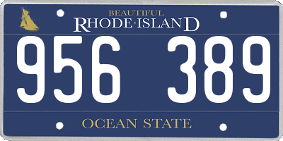 RI license plate 956389