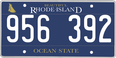 RI license plate 956392