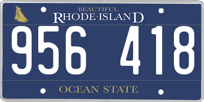 RI license plate 956418