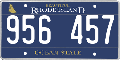 RI license plate 956457