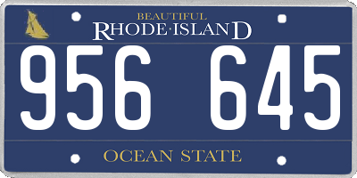 RI license plate 956645
