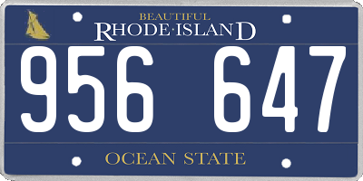 RI license plate 956647
