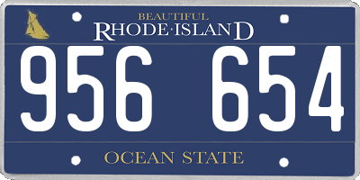RI license plate 956654