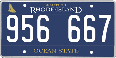 RI license plate 956667