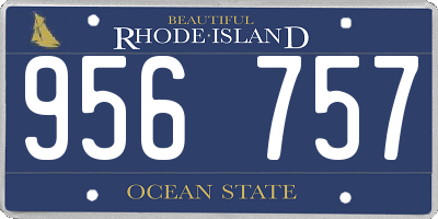 RI license plate 956757