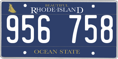 RI license plate 956758