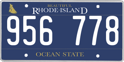 RI license plate 956778