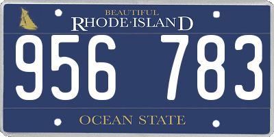 RI license plate 956783