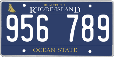 RI license plate 956789