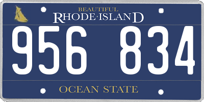 RI license plate 956834