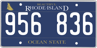RI license plate 956836