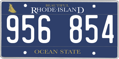 RI license plate 956854