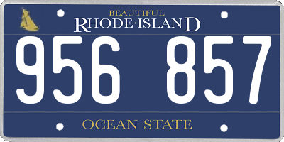RI license plate 956857