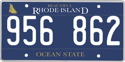 RI license plate 956862