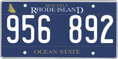 RI license plate 956892