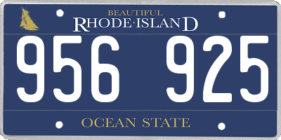 RI license plate 956925