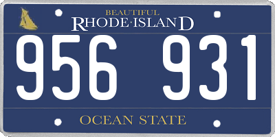 RI license plate 956931