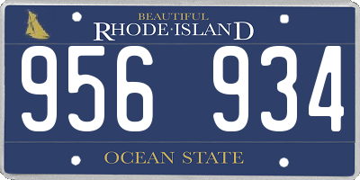 RI license plate 956934
