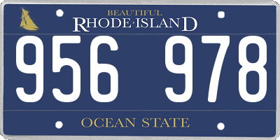 RI license plate 956978