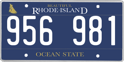 RI license plate 956981