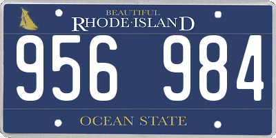 RI license plate 956984