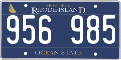 RI license plate 956985