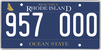 RI license plate 957000