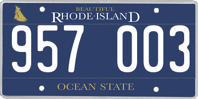 RI license plate 957003