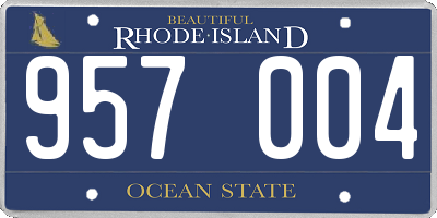 RI license plate 957004