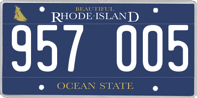 RI license plate 957005