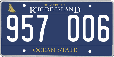 RI license plate 957006