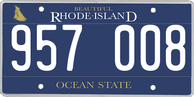 RI license plate 957008