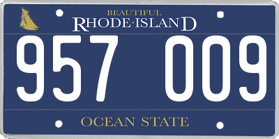 RI license plate 957009