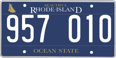 RI license plate 957010