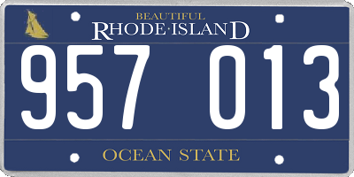 RI license plate 957013