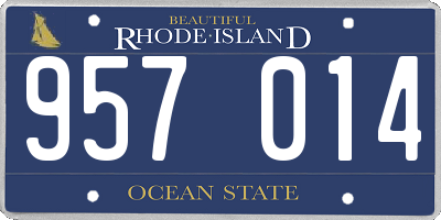 RI license plate 957014