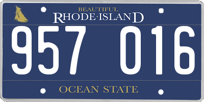 RI license plate 957016