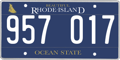 RI license plate 957017