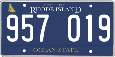 RI license plate 957019