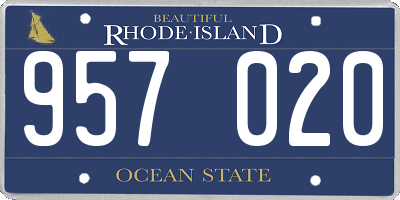 RI license plate 957020