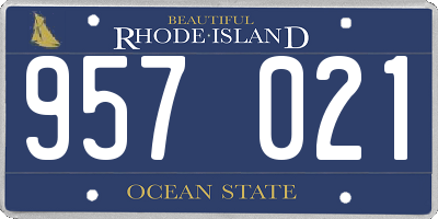 RI license plate 957021