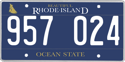 RI license plate 957024