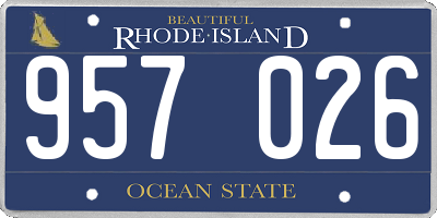 RI license plate 957026