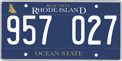 RI license plate 957027