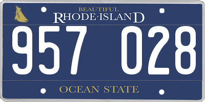 RI license plate 957028