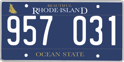 RI license plate 957031