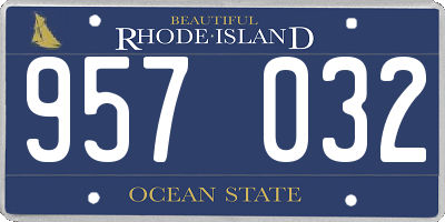 RI license plate 957032