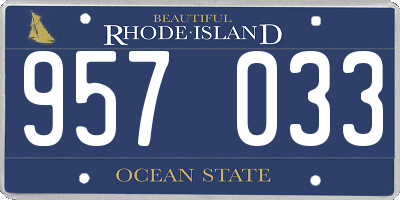 RI license plate 957033